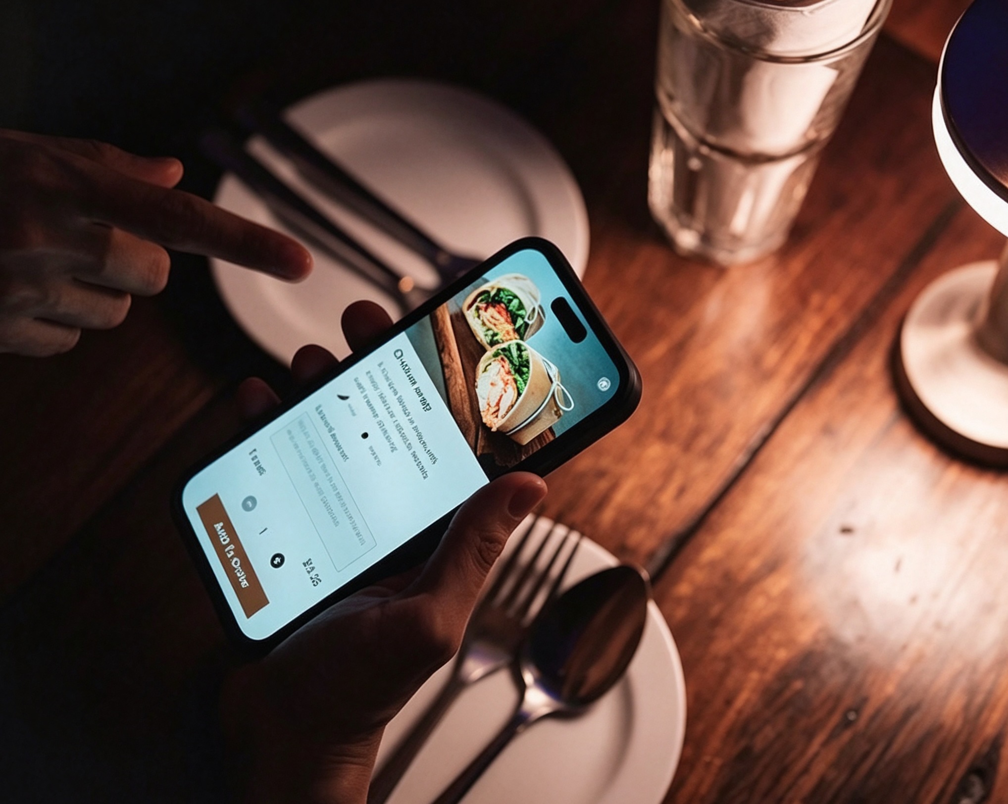Browse the menu and place an order on phone
