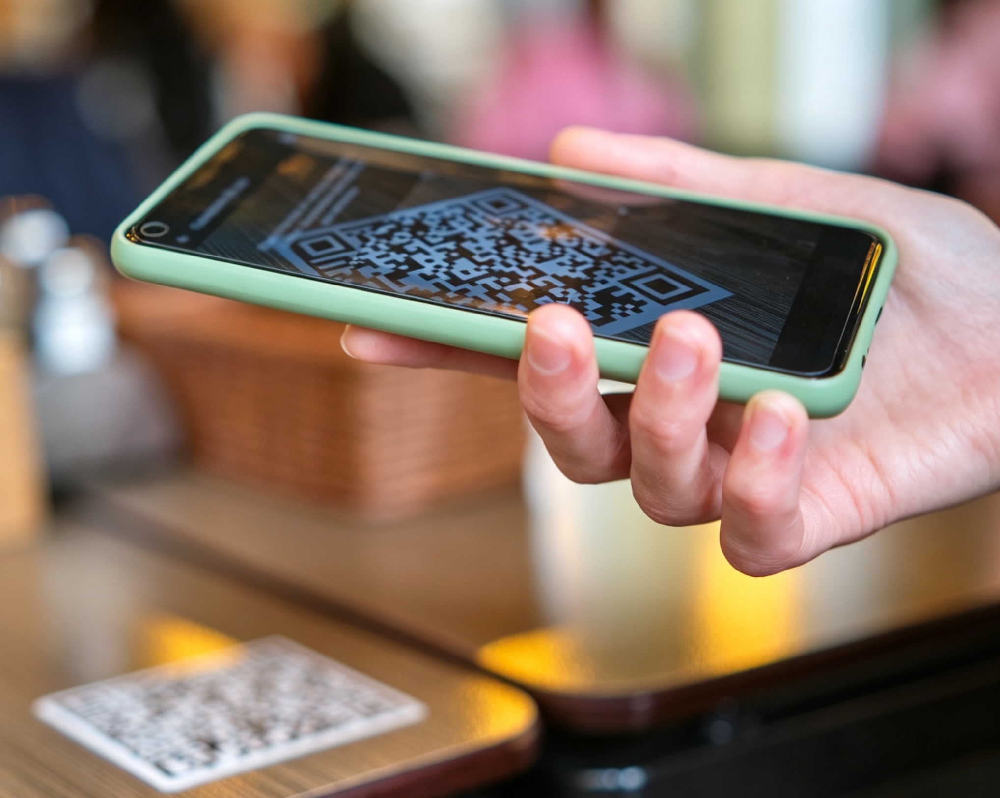Scan the QR code on the table to open the menu